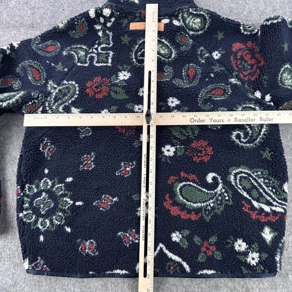 Kith & Kin Pinehurst Jacket Mens Small Blue Sherpa Fleece Paisley Bomber Snap - Picture 6 of 12